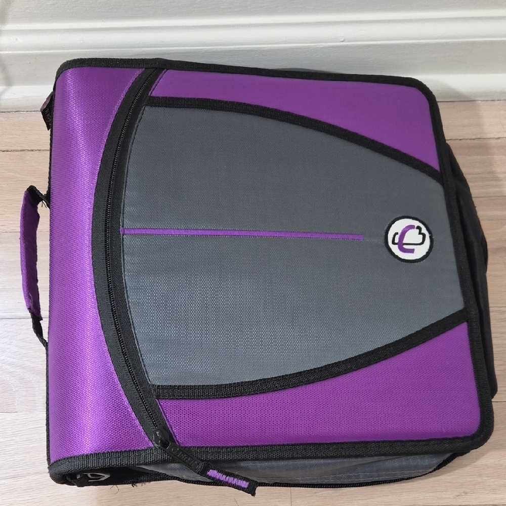 Purple and Gray Organizer with Logo